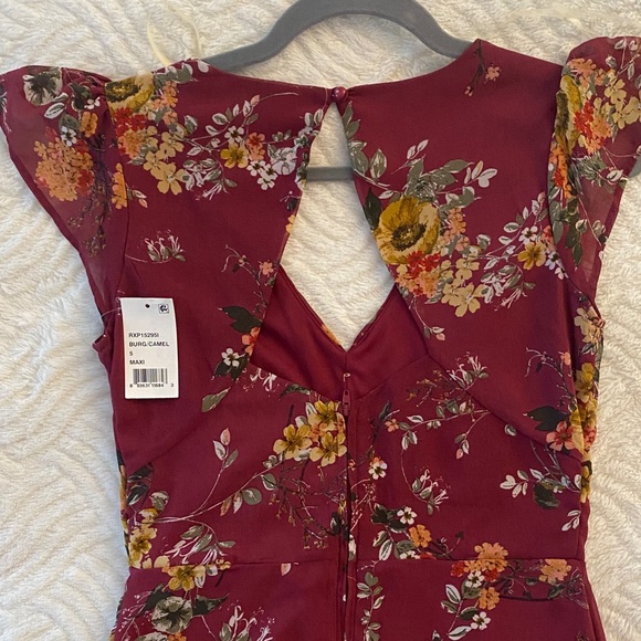 Crystal Doll Burgundy Floral Dress - Picture 5 of 6